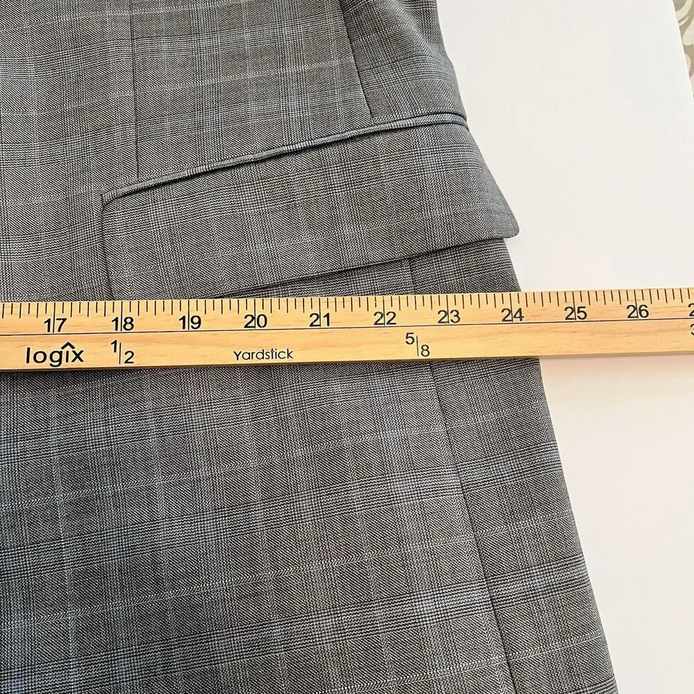 Stafford Classic Fit Travel Grey Glen Plaid Blazer Sport Coat Size 46R  2 Button